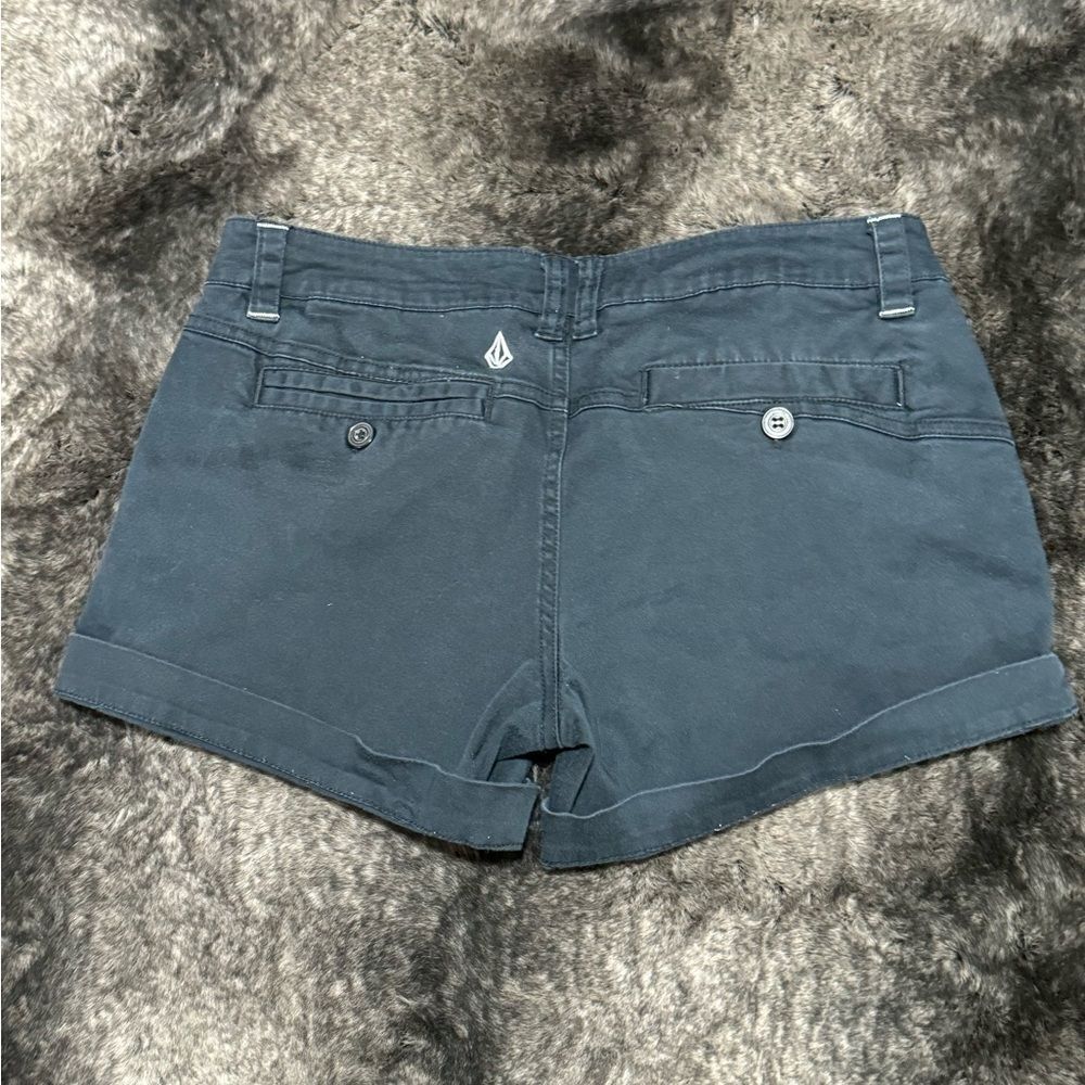 Volcom Women Junior Size 3 Black Stretch Cotton Blend Chino Shorts - Picture 15 of 15